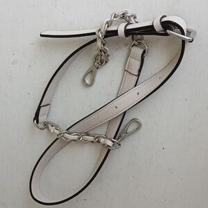 Ivory Cream Strap Silver Hardware Replacement Crossbody Bag Strap